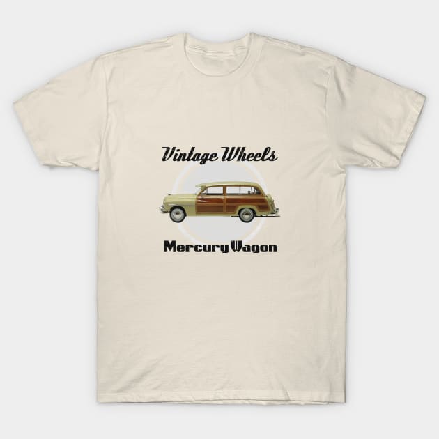 Vintage Wheels - Mercury Wagon T-Shirt by DaJellah